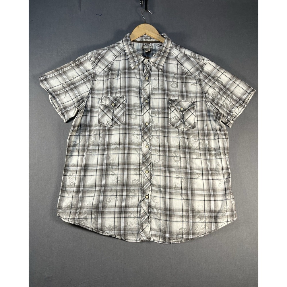 Y2K Arizona Jean Co. Men's XXL Plaid Western Shirt Y2K 2XL